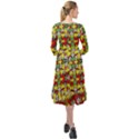 Leaves Pattern Ruffle End Midi Chiffon Dress View2