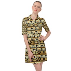 Native American Pattern Belted Shirt Dress by ExtraAwesomeSauce