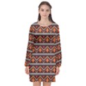 Native American Pattern Long Sleeve Chiffon Shift Dress  View1