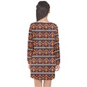 Native American Pattern Long Sleeve Chiffon Shift Dress  View2