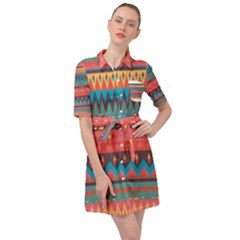 Native American Pattern Belted Shirt Dress by ExtraAwesomeSauce