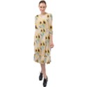 Sunflowers Pattern Ruffle End Midi Chiffon Dress View1