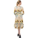 Sunflowers Pattern Ruffle End Midi Chiffon Dress View2