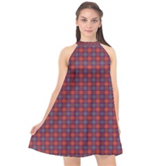 Tartan Pattern Halter Neckline Chiffon Dress  by ExtraAwesomeSauce