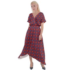 Tartan Pattern Cross Front Sharkbite Hem Maxi Dress by ExtraAwesomeSauce