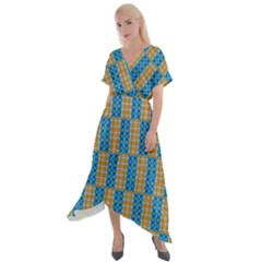 Tartan Pattern Cross Front Sharkbite Hem Maxi Dress by ExtraAwesomeSauce