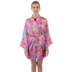 Watercolor Cats Pattern Long Sleeve Satin Kimono by ExtraAwesomeSauce