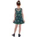 Watercolor Peacock Feather Pattern Kids  Cross Back Dress View2