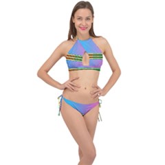 Vaporwave Hack The Planet 4 Cross Front Halter Bikini Set by WetdryvacsLair