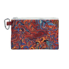 Phoenix In The Rain Abstract Pattern Canvas Cosmetic Bag (medium) by CrypticFragmentsDesign