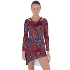 Phoenix In The Rain Abstract Pattern Asymmetric Cut-out Shift Dress by CrypticFragmentsDesign