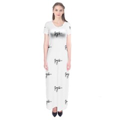 Tribal Style Symbol Drawing Print Pattern Short Sleeve Maxi Dress by dflcprintsclothing