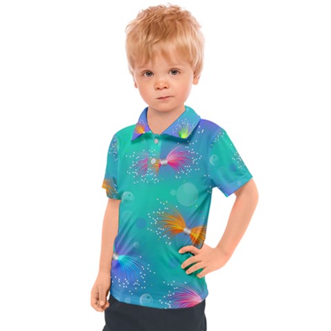 Non Seamless Pattern Blues Bright Kids  Polo Tee by Dutashop