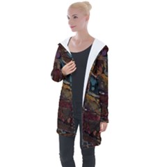 Abstract Art Longline Hooded Cardigan by Dutashop