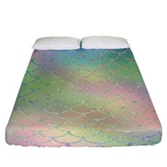 Pastel Mermaid Sparkles Fitted Sheet (king Size) by retrotoomoderndesigns