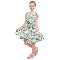 Green Leaves Kids  Short Sleeve Dress by Eskimos