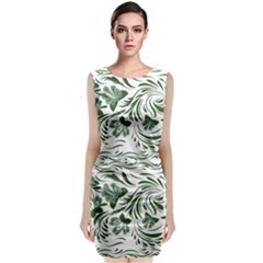 Green Leaves Sleeveless Velvet Midi Dress by Eskimos