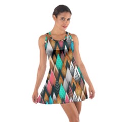 Abstract Triangle Tree Cotton Racerback Dress by Dutashop