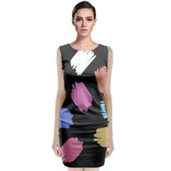 Many Colors Pattern Seamless Sleeveless Velvet Midi Dress by Dutashop