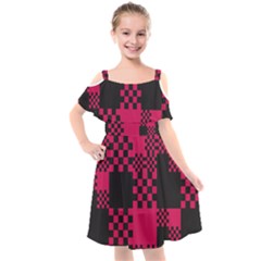 Cube Square Block Shape Kids  Cut Out Shoulders Chiffon Dress by Dutashop