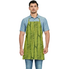 Fern Texture Nature Leaves Kitchen Apron by Dutashop