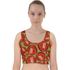 Abstract Rose Garden Red Velvet Racer Back Crop Top by Dutashop