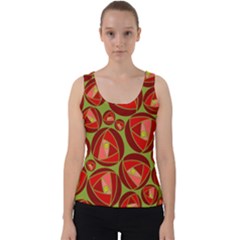 Abstract Rose Garden Red Velvet Tank Top by Dutashop