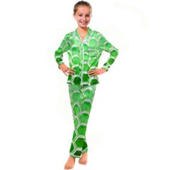 Hexagon Windows Kid s Satin Long Sleeve Pajamas Set by essentialimage365