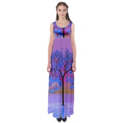 Tree Sunset Empire Waist Maxi Dress by icarusismartdesigns