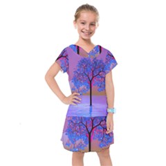 Tree Sunset Kids  Drop Waist Dress by icarusismartdesigns