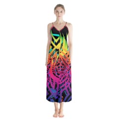 Abstract Jungle Button Up Chiffon Maxi Dress by icarusismartdesigns