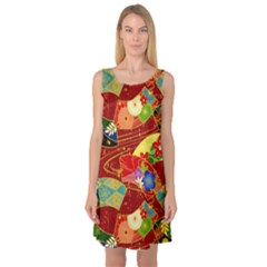 Floral Abstract Sleeveless Satin Nightdress by icarusismartdesigns