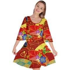 Floral Abstract Velour Kimono Dress by icarusismartdesigns