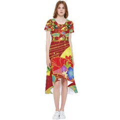 Floral Abstract High Low Boho Dress by icarusismartdesigns