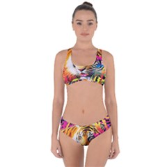 Tiger In The Jungle Criss Cross Bikini Set by icarusismartdesigns