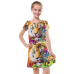 Tiger In The Jungle Kids  Cross Web Dress by icarusismartdesigns