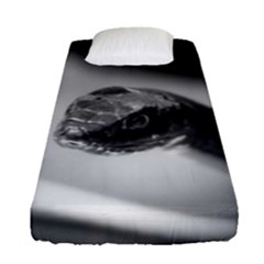 Black And White Snake Fitted Sheet (single Size) by ExtraAwesomeSauce