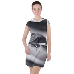 Black And White Snake Drawstring Hooded Dress by ExtraAwesomeSauce