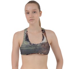 Swimming Tiger Criss Cross Racerback Sports Bra by ExtraGoodSauce