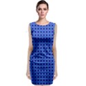 Basket Weave Basket Pattern Blue Sleeveless Velvet Midi Dress View1