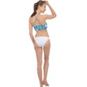 Gardenia Flowers White Blue Racer Front Bikini Top View2