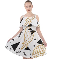 Golden Pineapples Cut Out Shoulders Chiffon Dress by goljakoff