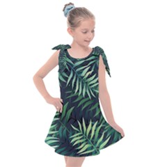 Green Leaves Kids  Tie Up Tunic Dress by goljakoff