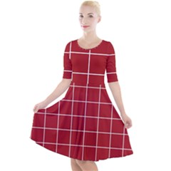 Red Buffalo Plaid Quarter Sleeve A-line Dress by goljakoff