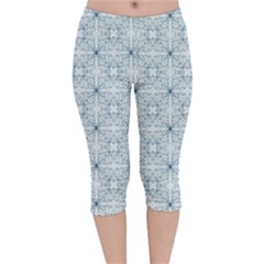 Tulip  Flower  Velvet Capri Leggings  by SychEva