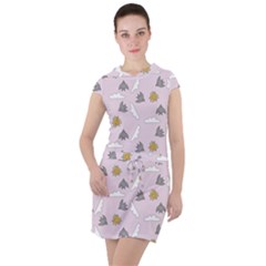 Birds In The Sky  Drawstring Hooded Dress by SychEva