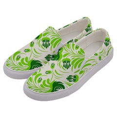 Green Leaves Men s Canvas Slip Ons by Eskimos