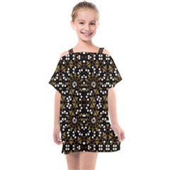 Modern Geometric Ornate Pattern Kids  One Piece Chiffon Dress by dflcprintsclothing