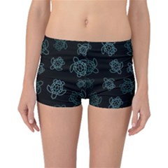 Blue Turtles On Black Boyleg Bikini Bottoms by contemporary