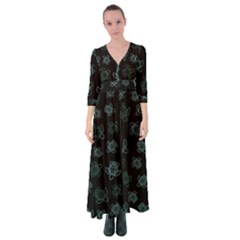 Blue Turtles On Black Button Up Maxi Dress by contemporary